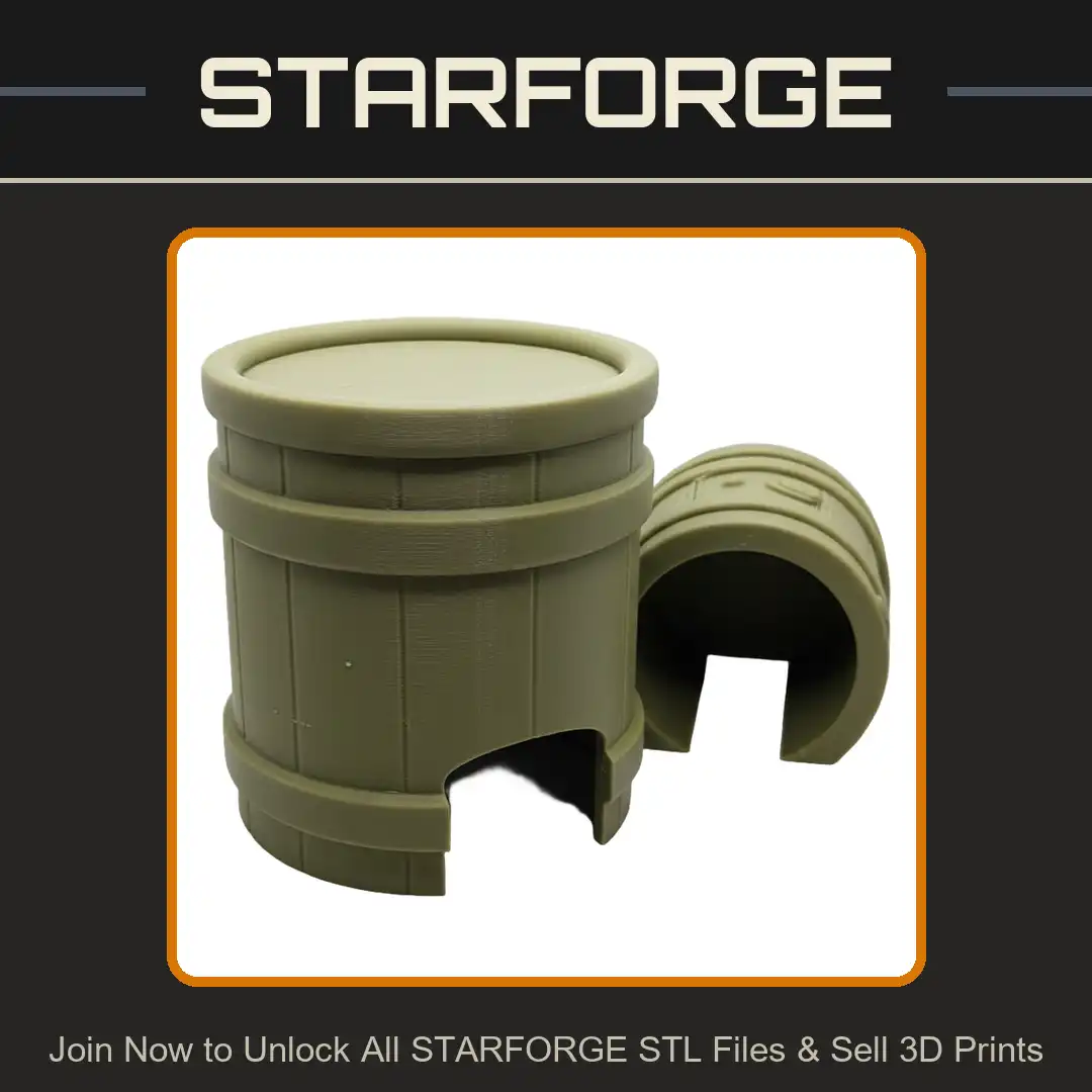 Stylized Runed Planked Wooden Barrel Cask Keg Arched Entrance Hidden Door Hatch Glyphs - View 1 of 2