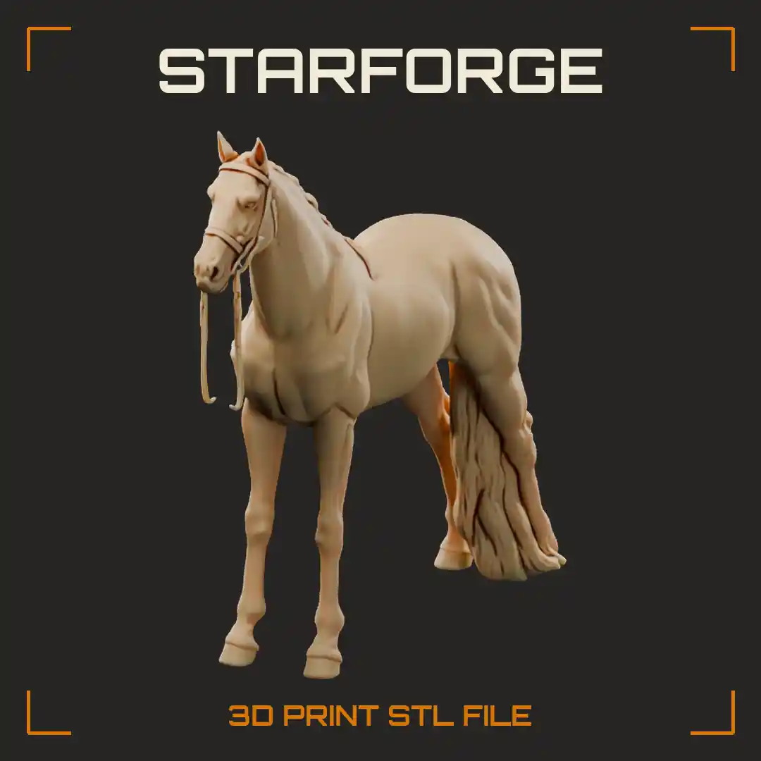 Tennessee Walking Horse in Show Stance with Long Neck Flowing Mane and Low Tail