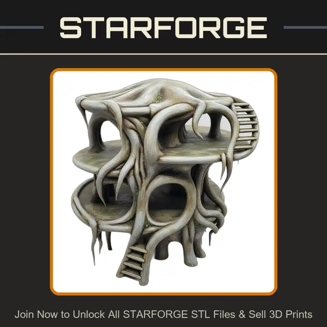 Tentacle Cave Dwelling Multi-Level Organic Structure Reptile Fish Tank - 3D Printable STL File