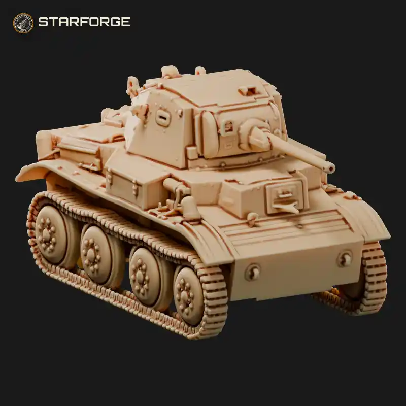 Tetrarch Airborne Light Tank with Two Pounder Turret Large Road Wheels and Sloped Hull
