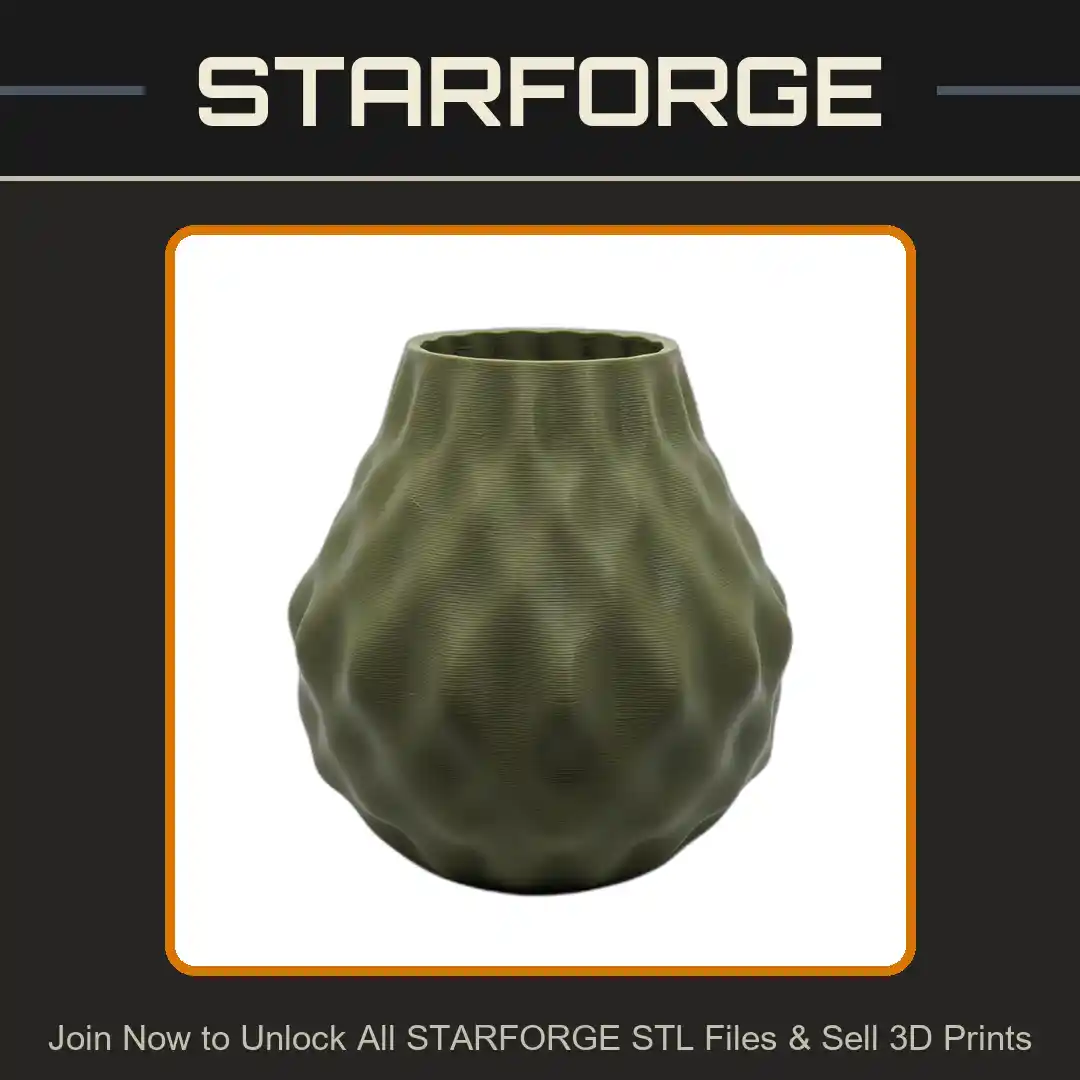 Textured Round Planter with Ribbed Design for Indoor Use Vase Mode - 3D Printable STL File