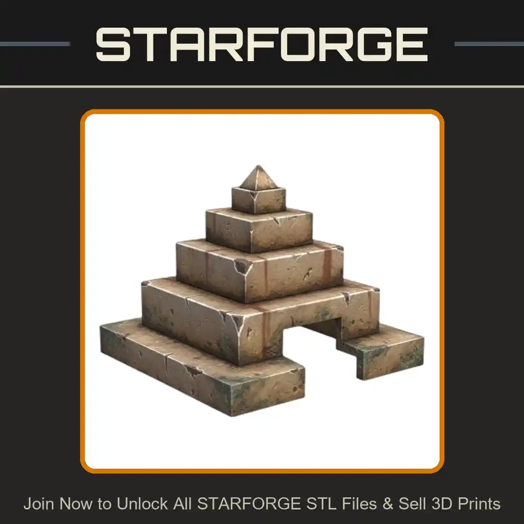 Tiered Pyramid Pet Hide with Easy Access Steps for Small Animals - 3D Printable STL File