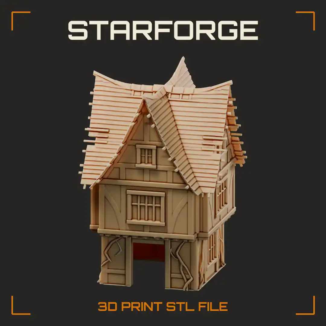 Timber-Framed Cross-Gabled Pet Hide House with Shingled Flared Roofs and Arched Doorway