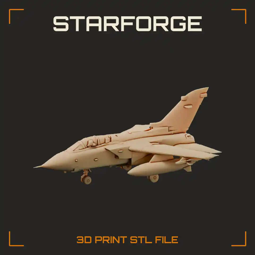 Tornado GR1 Swing Wing Strike Aircraft with Tandem Cockpit Tall Fin and Underwing Fuel Tanks