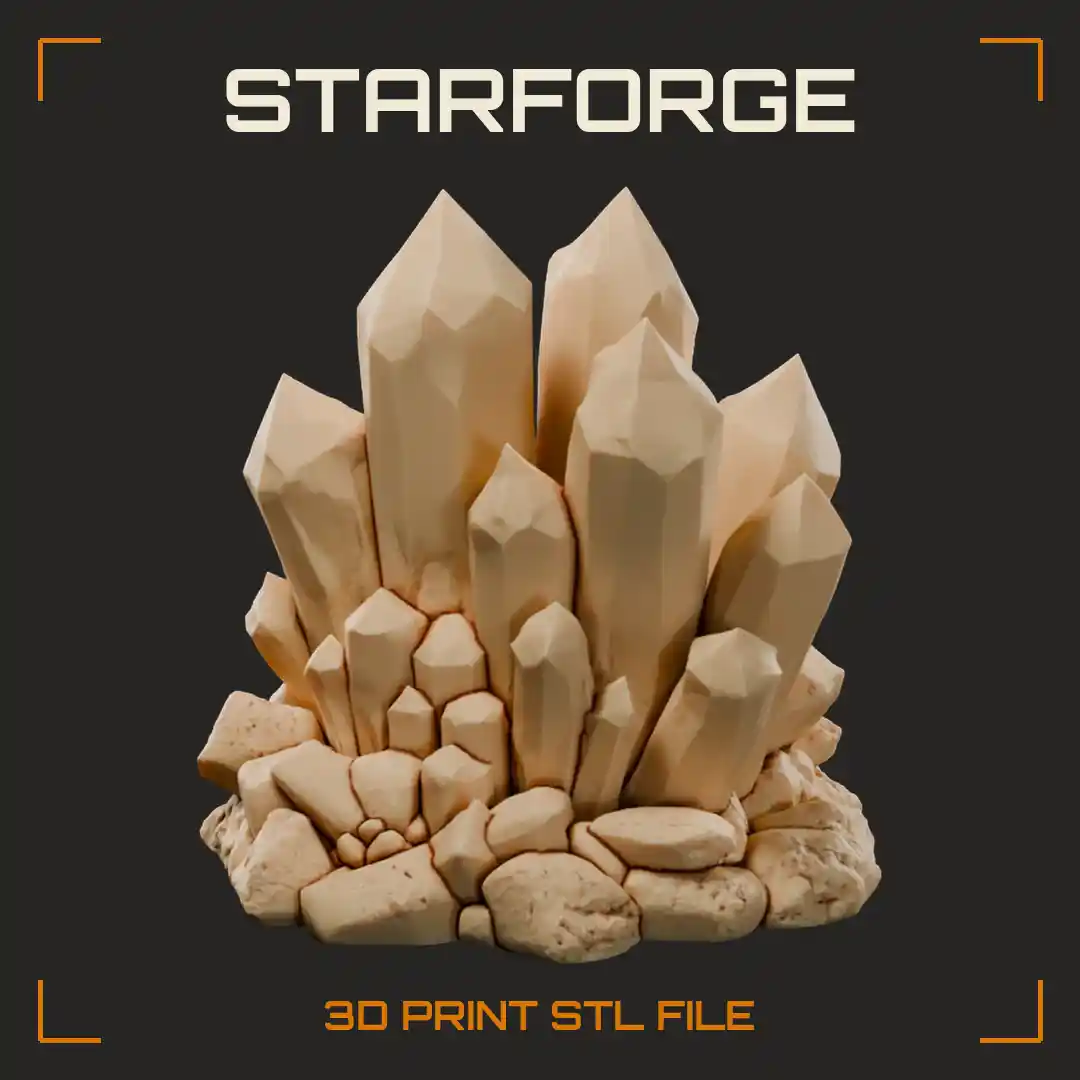 Towering Hexagonal Crystal Cluster with Faceted Spires on Rubble Stone Base