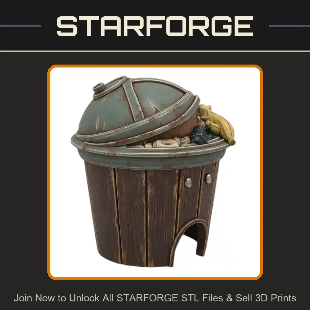 Trash Can Hideaway Dome Lid Entrance Cozy Shelter Reptile Fish Tank - 3D Printable STL File