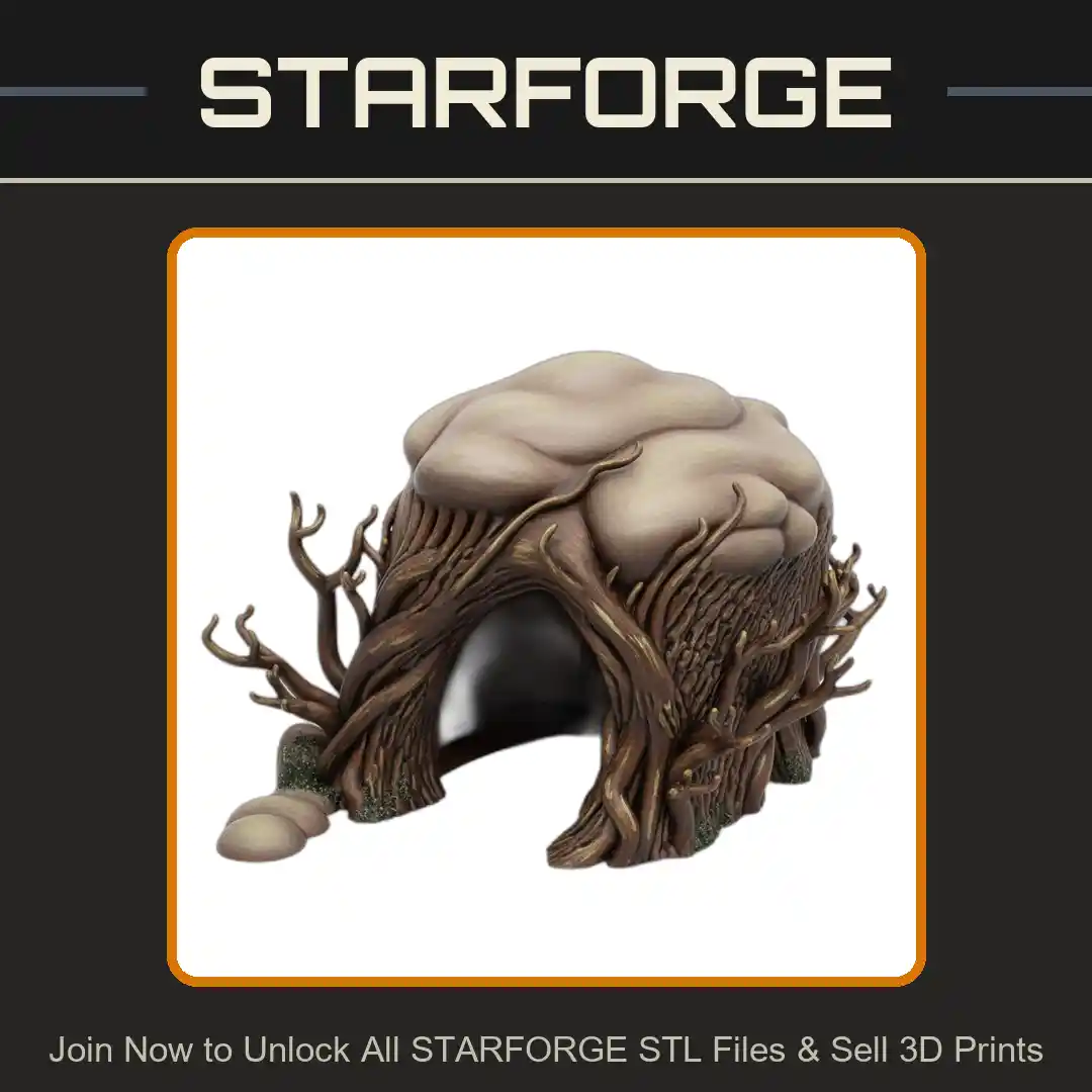 Tree Root Cave Structure Branches Natural Hideaway Design Reptile Fish Tank - 3D Printable STL File