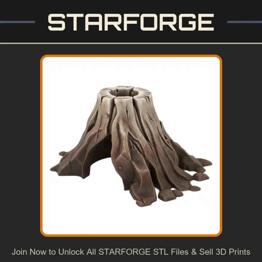 Tree Stump Shaped Pet Hide with Natural Design for Terrariums - 3D Printable STL File