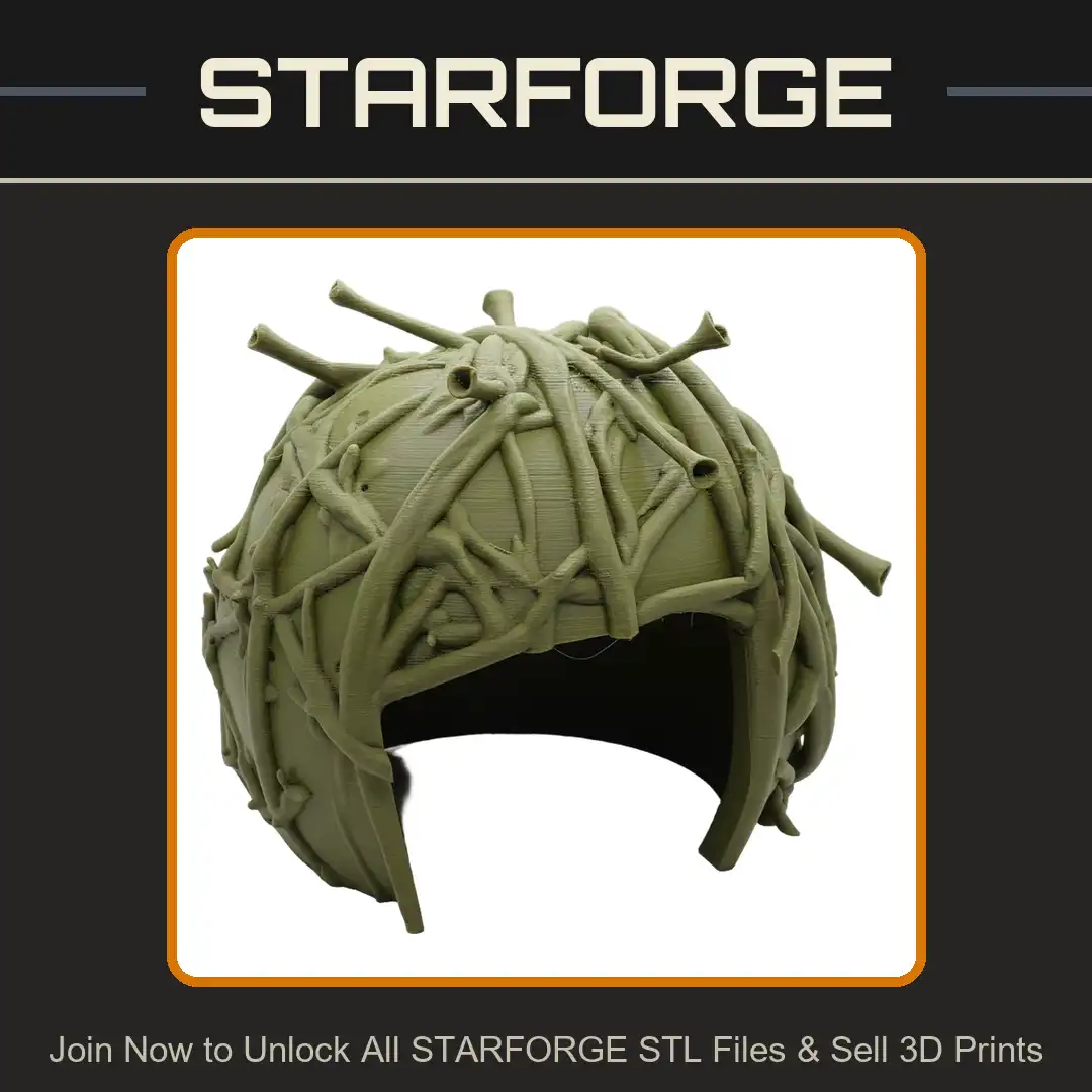 Tribal Shaman Bone Mask Druid Vine Headpiece Skeletal Root Helmet Overgrown Witch - 3D Printable STL File