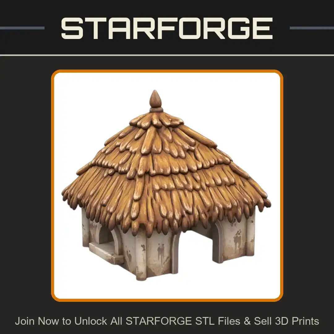 Tropical Tiki Hut Reptile Hide for Terrariums and Vivariums - 3D Printable STL File