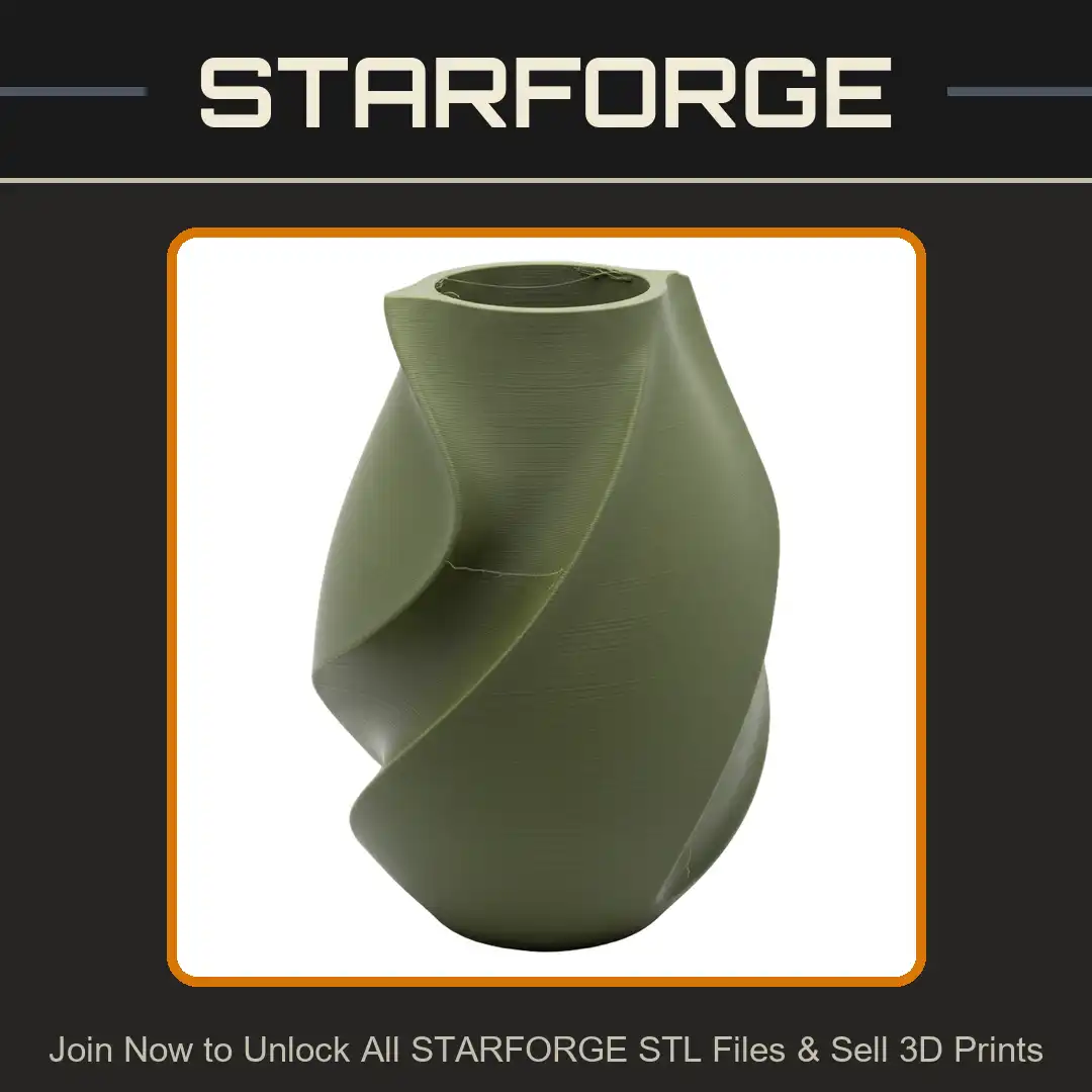 Twisted Spiral Helical Parametric Vase Planter Ribbed Abstract Modern Sculpture Vessel - 3D Printable STL File