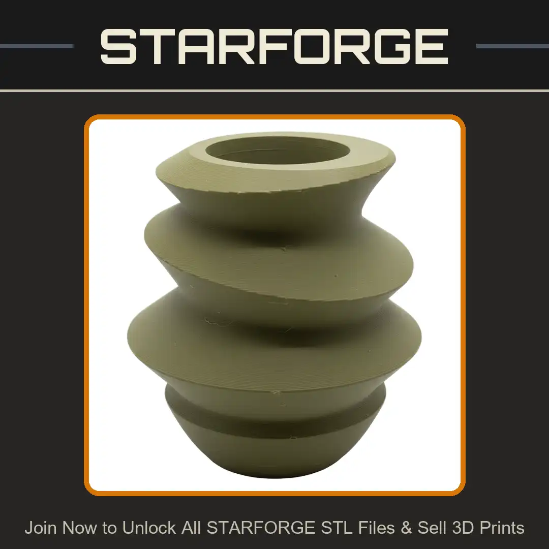 Twisted Spiral Tiered Layered Abstract Modern Sculptural Geometric Vase Planter Pot - 3D Printable STL File