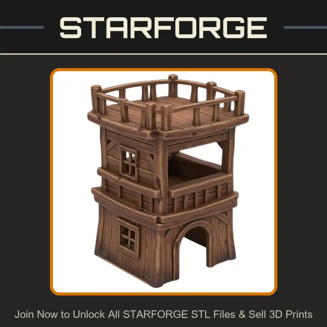 Two-Story Wooden Tower Structure Balcony Archway Reptile Fish Tank - 3D Printable STL File