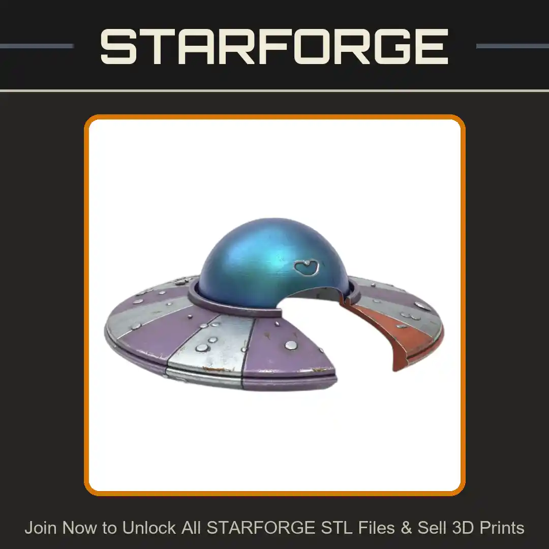 UFO Themed Reptile Hide with Water Droplet Details for Terrariums - 3D Printable STL File