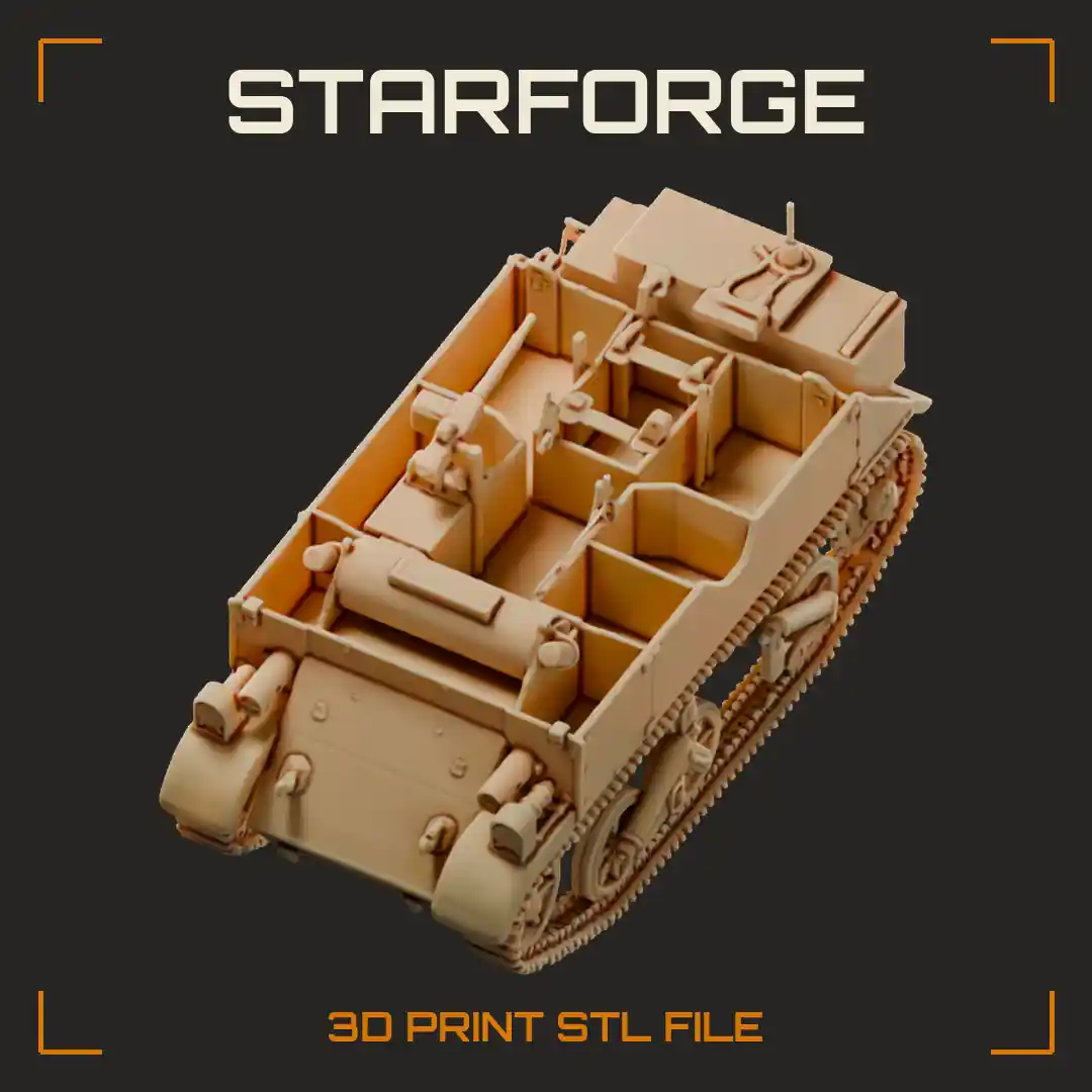 Universal Carrier British WW2 Bren Gun Carrier with Open Armored Hull and Coil Spring Bogies
