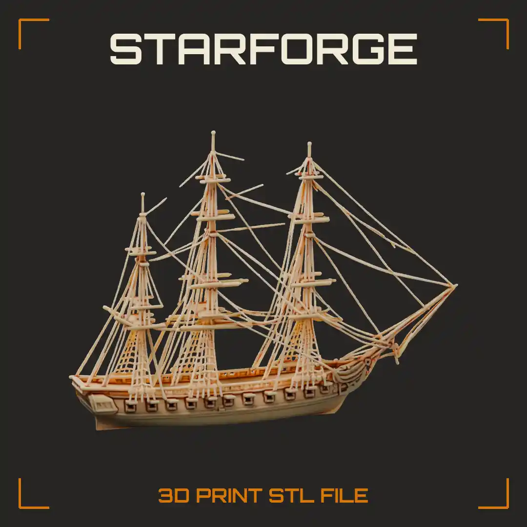 USS Constitution Three-Masted Wooden Frigate with Gun Deck Ports Rigging and Bowsprit