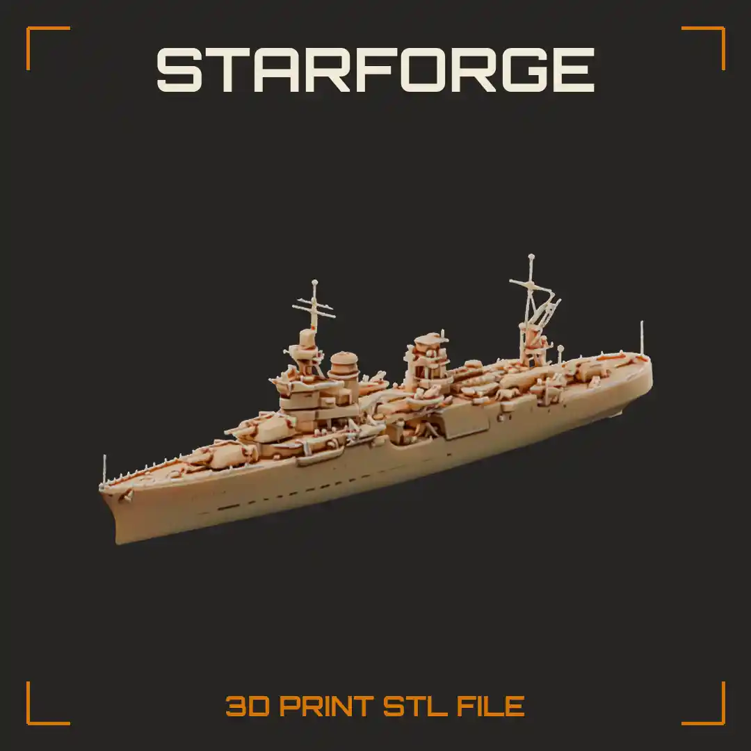 USS Indianapolis CA-35 Portland Class Heavy Cruiser with Triple 8 Inch Turrets and Tripod Masts