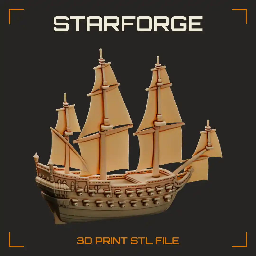 Vasa 1628 Swedish Warship with Three Masts Square Sails High Stern Castle and Bowsprit