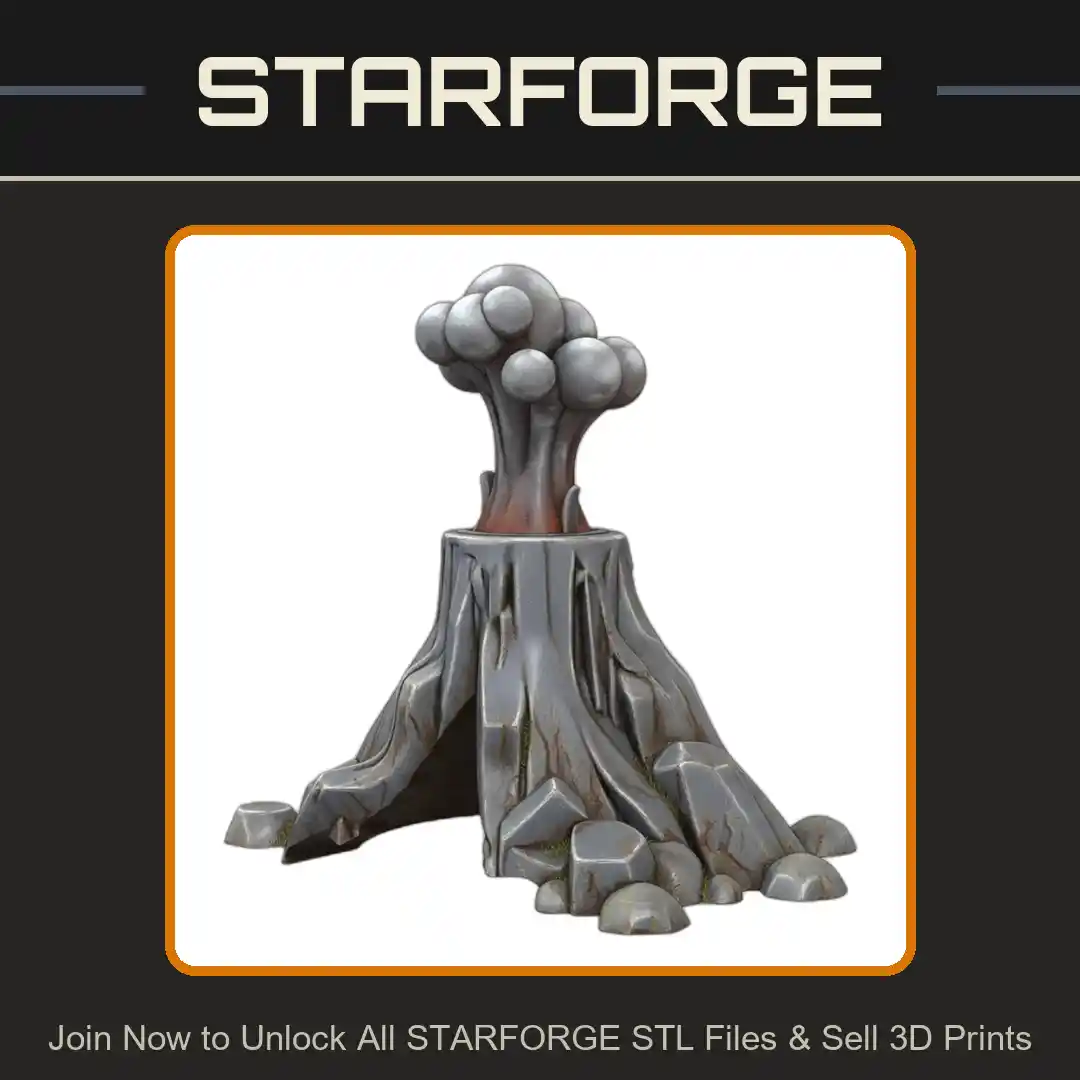 Volcanic Tree Stump Reptile Hide for Terrariums and Vivariums - 3D Printable STL File