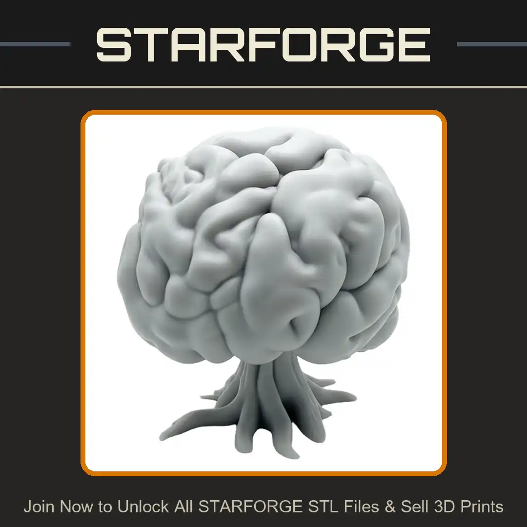 Walking Brain Roots Tentacles Stalk Cerebral Cortex Hemispheres Organ Anatomy Flesh - 3D Printable STL File