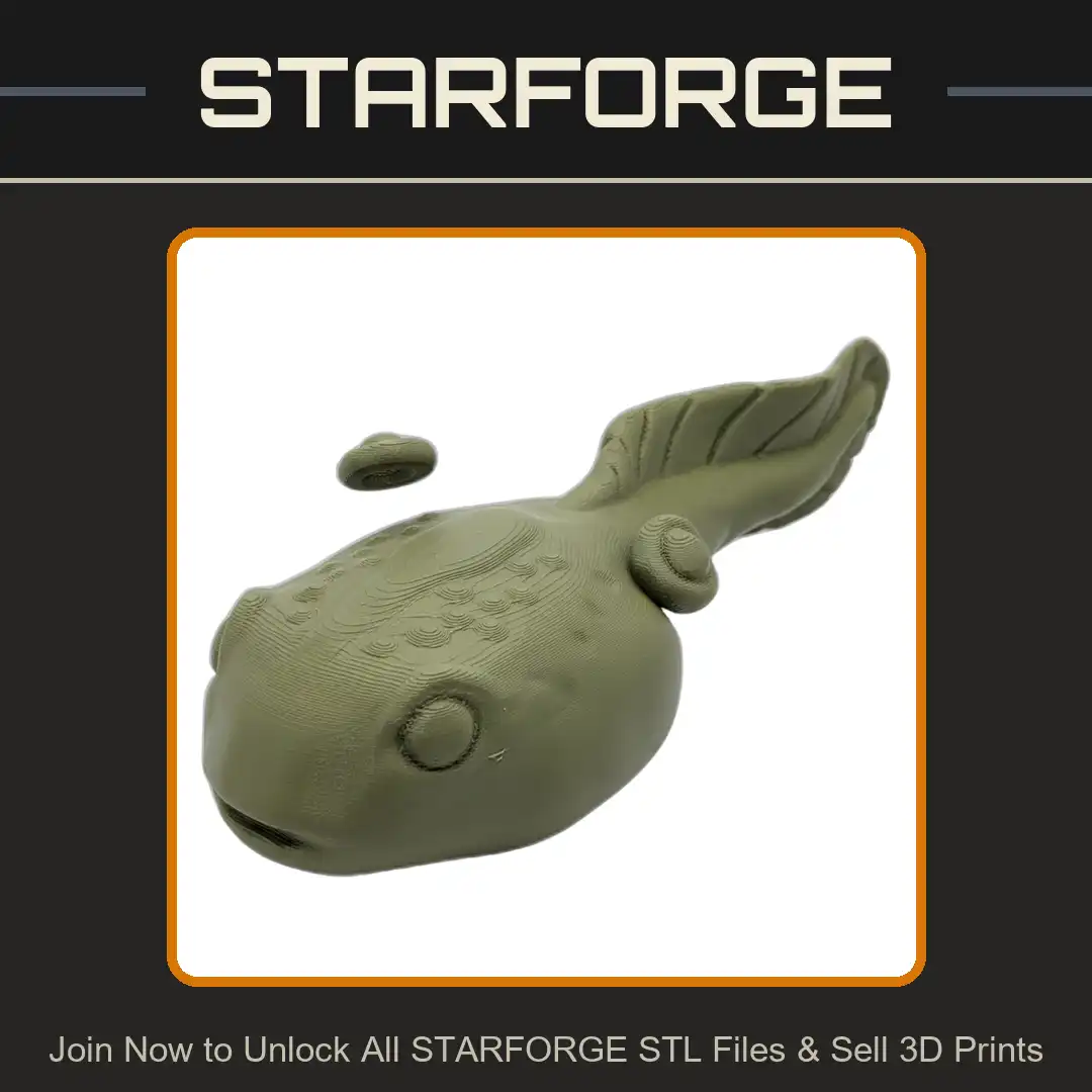 Warty Head Ridged Finned Tail Gilled Tadpole Floating Halo Ring Aquatic Alien Larva - 3D Printable STL File