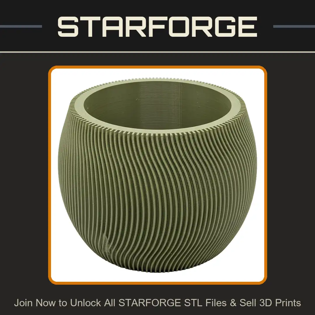 Wavy Ribbed Planter Modern Geometric Succulent Pot Organic Parametric Round Vase Bowl - 3D Printable STL File