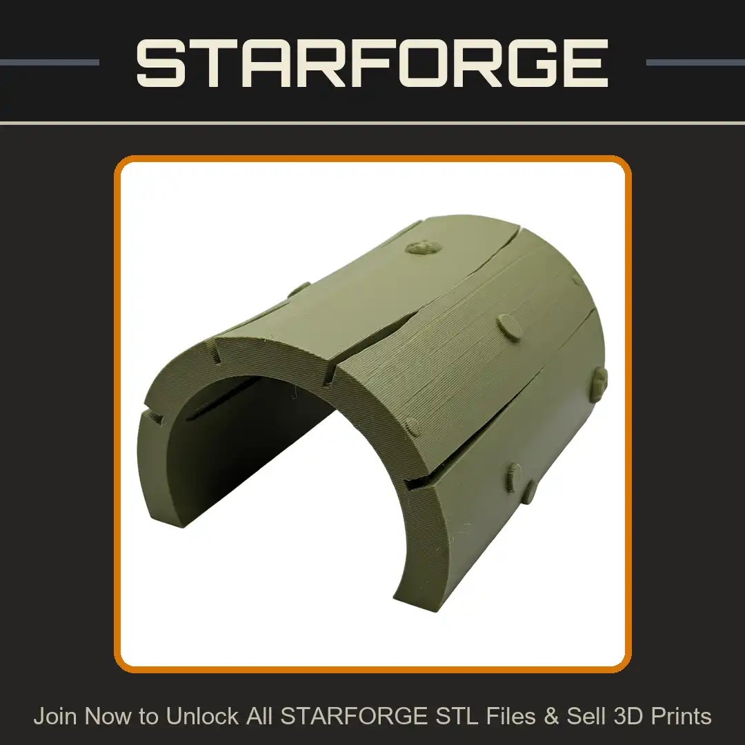 Weathered Wood Timber Arch Tunnel Support Segmented Plank Studded Mine Sewer Culvert - 3D Printable STL File