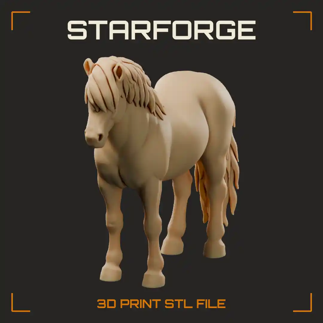 Welsh Pony Standing with Thick Wavy Mane Dished Face Compact Body and Tail