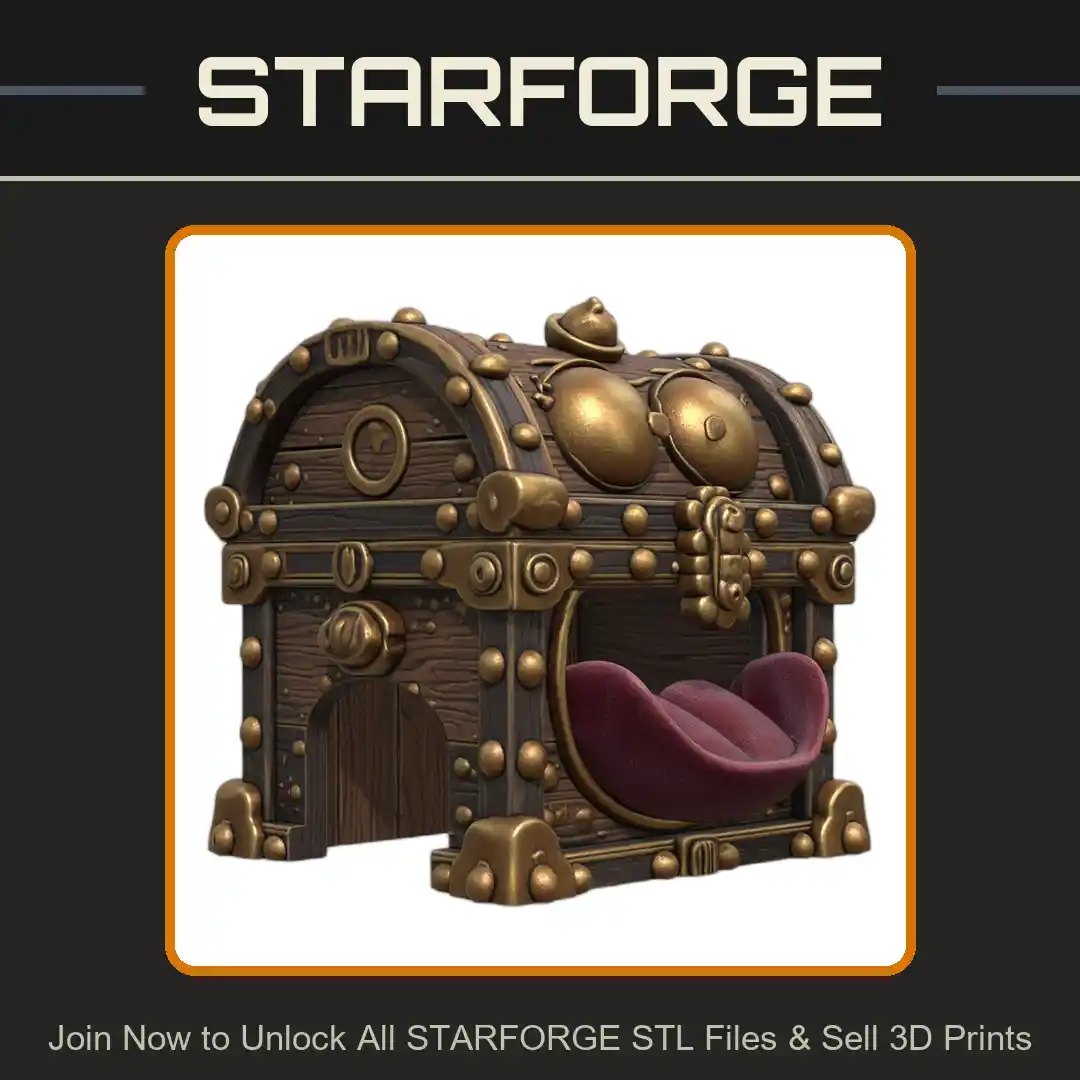 Whimsical Treasure Chest Pet Hide for Small Animals - 3D Printable STL File