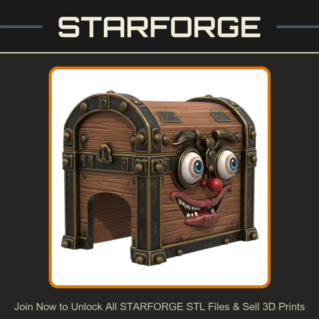 Whimsical Treasure Chest Shaped Pet Hideaway for Reptiles and Small Animals - 3D Printable STL File