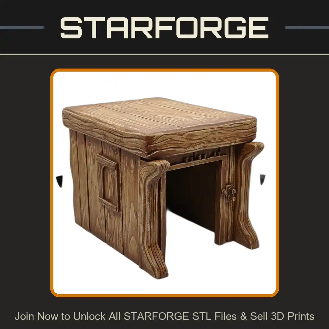 Wooden Box Rustic Texture Natural Finish Opening Reptile Fish Tank - 3D Printable STL File