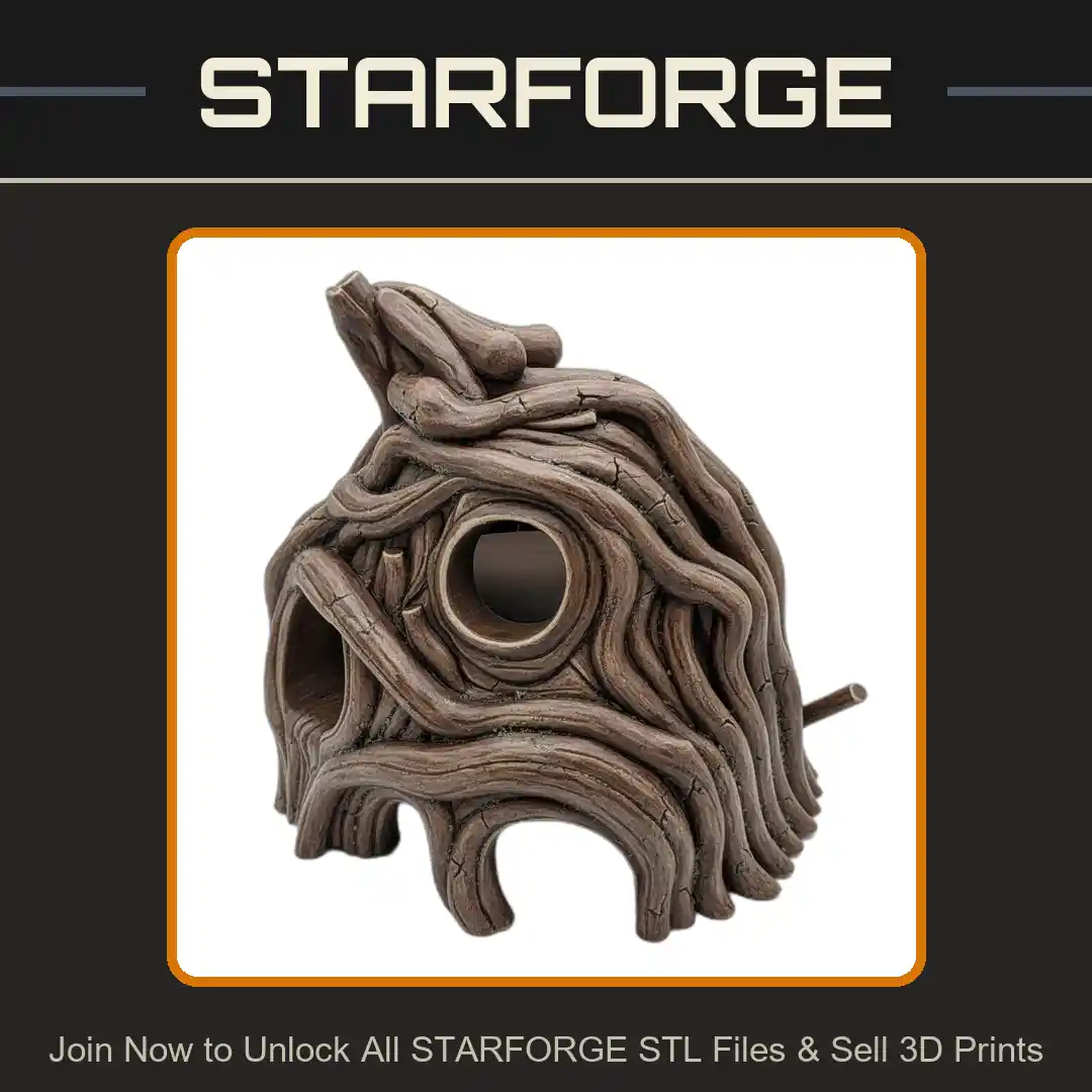 Wooden Branch Tunnel Naturalistic Habitat Hideout Reptile Fish Tank - 3D Printable STL File