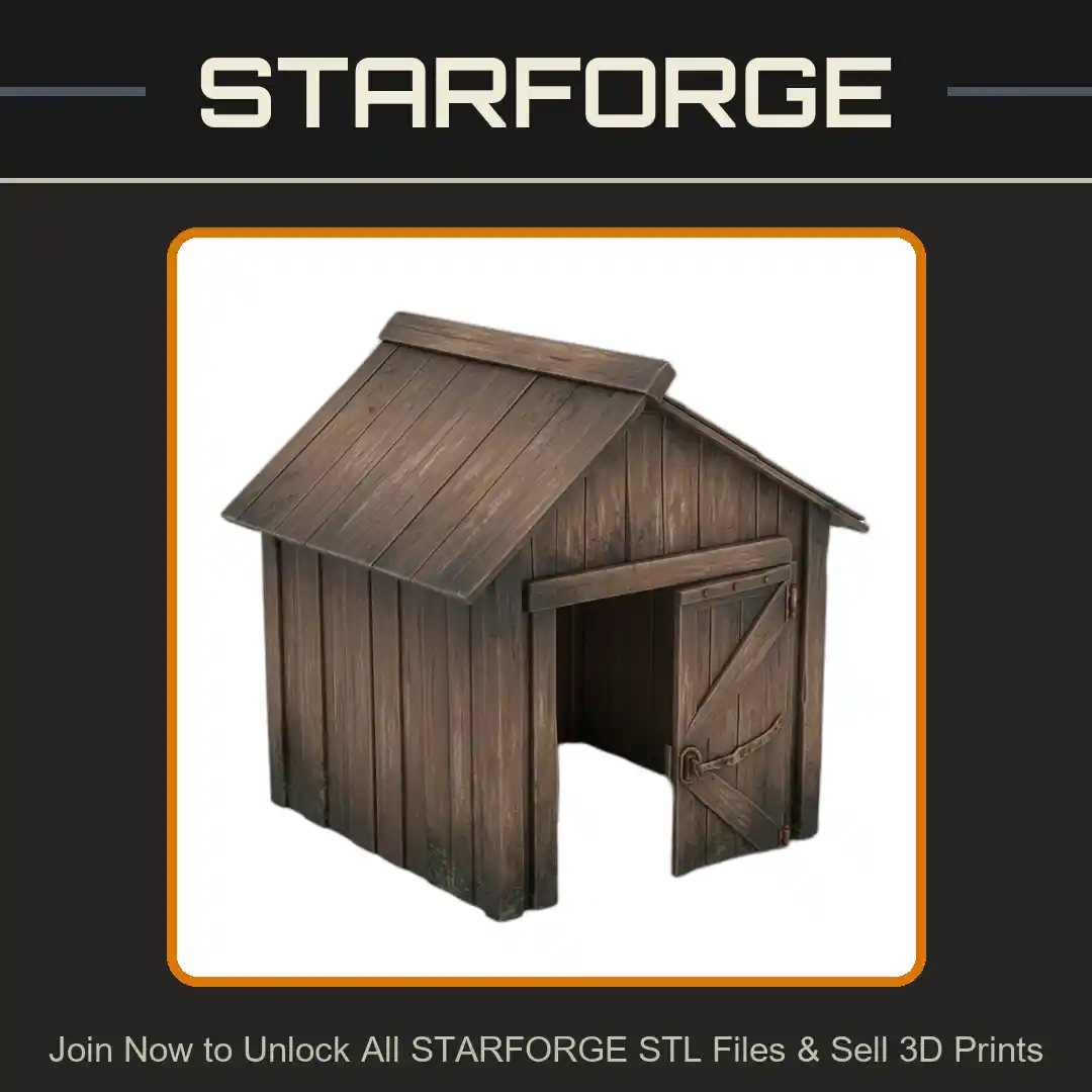 Wooden Shed Slanted Roof Hinged Door Rustic Shelter Reptile Fish Tank - 3D Printable STL File