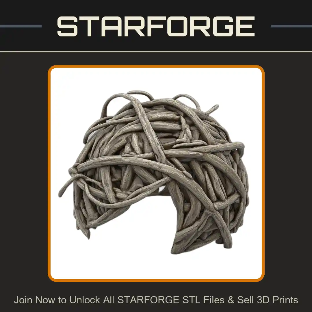 Woven Branch Dome Shaped Pet Hide for Naturalistic Terrariums - 3D Printable STL File