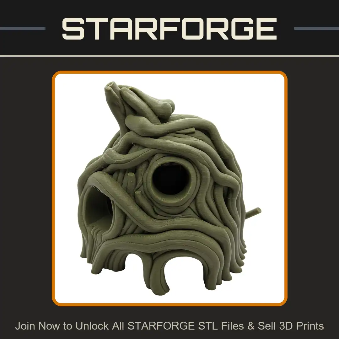 Woven Root Vine Hut Arched Doorway Circular Window Hollow Organic Dwelling Shell Pod - 3D Printable STL File