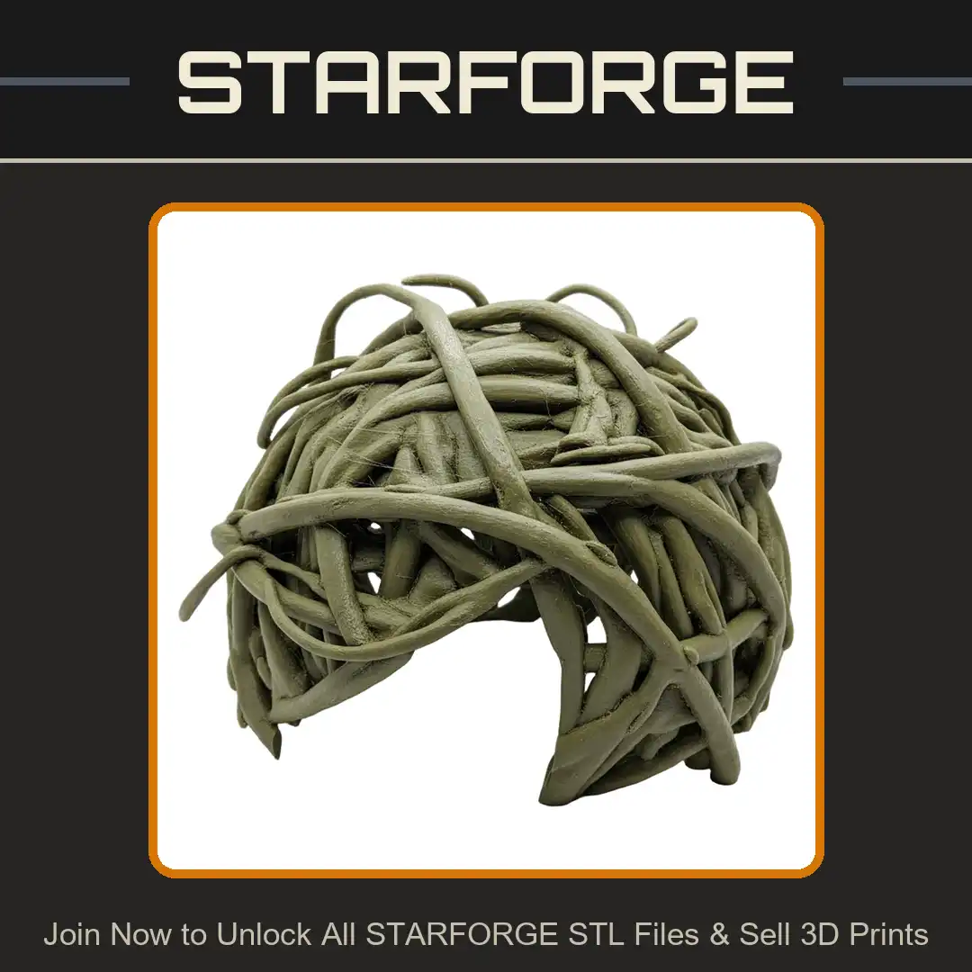 Woven Vine Root Hut Shelter Primitive Forest Nest Lair Dome Wicker Briar Thicket Bramble Structure - 3D Printable STL File