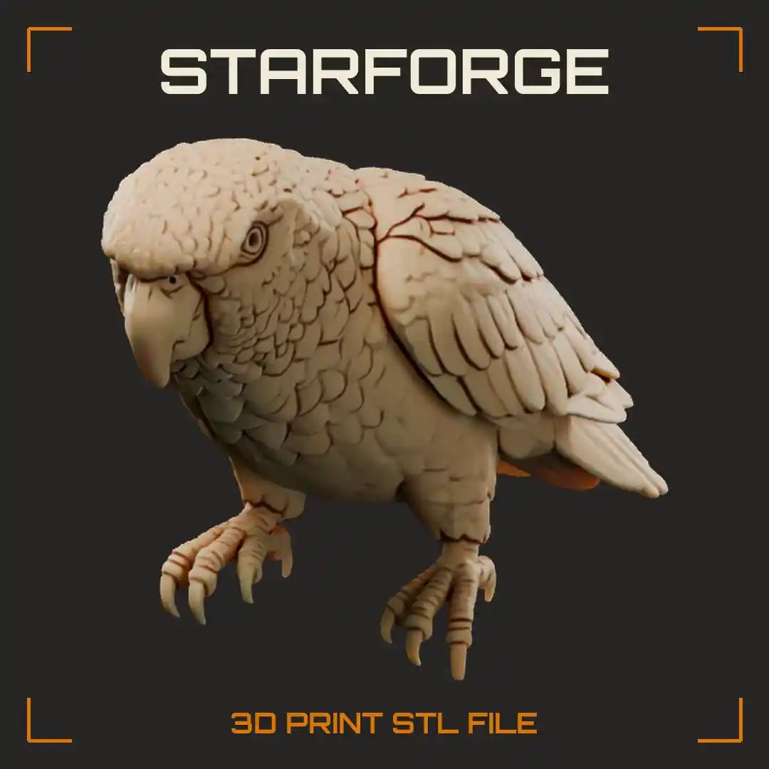 Yellow Naped Amazon Perched With Green Body Yellow Nape Band And Stout Beak - 3D Printable STL File