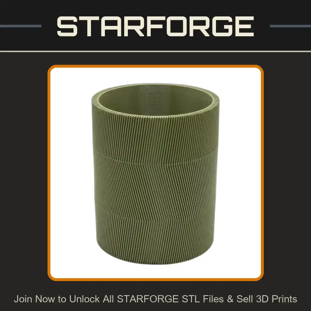 Zig Zag Fluted Planter for Indoor Plants - 3D Printable STL File